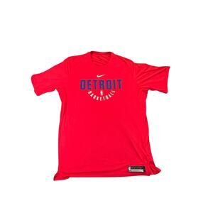 Nike Detroit Pistons Basketball Team Issued Red Shirt 3XL Tall Dry-fit